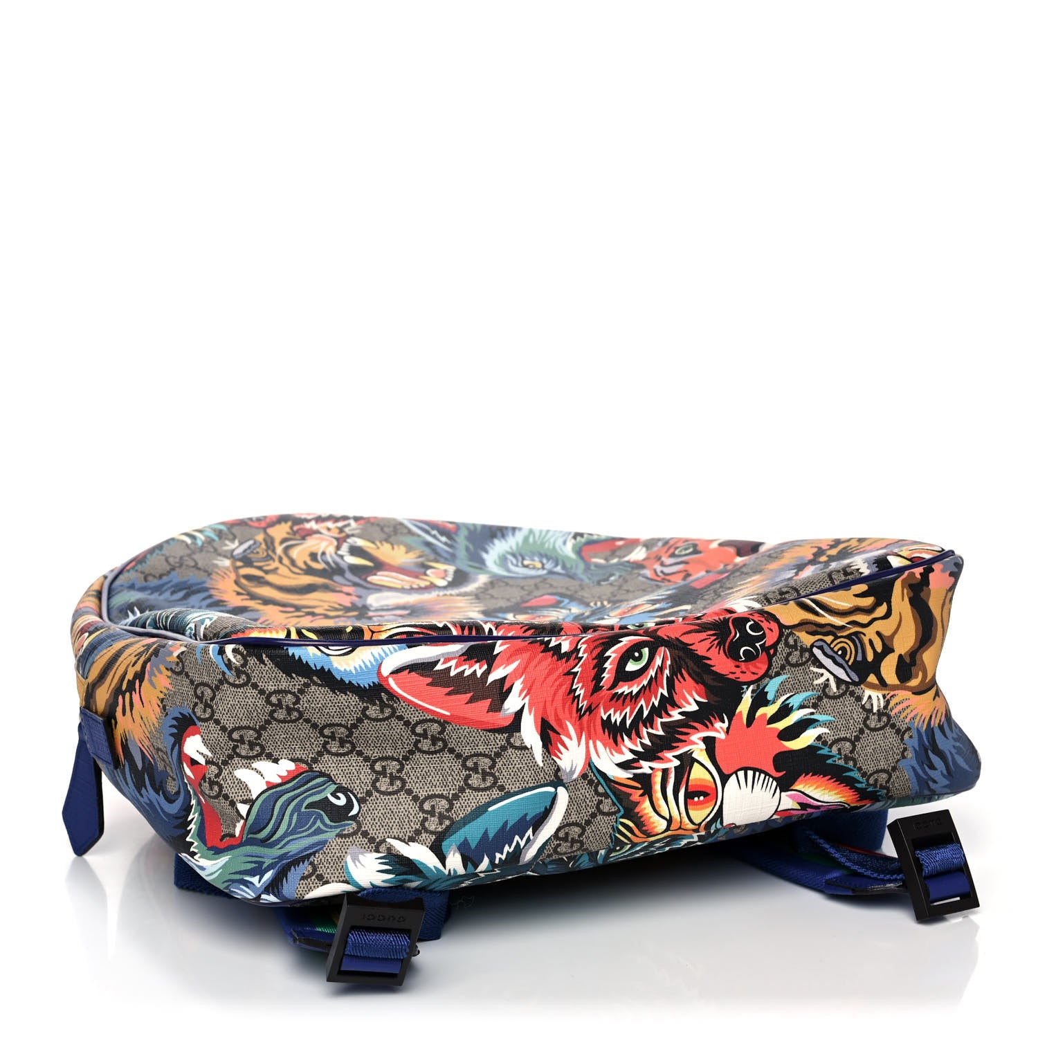 Gucci GG Supreme Monogram Childrens Animal Faces Backpack Blue 4 of 11