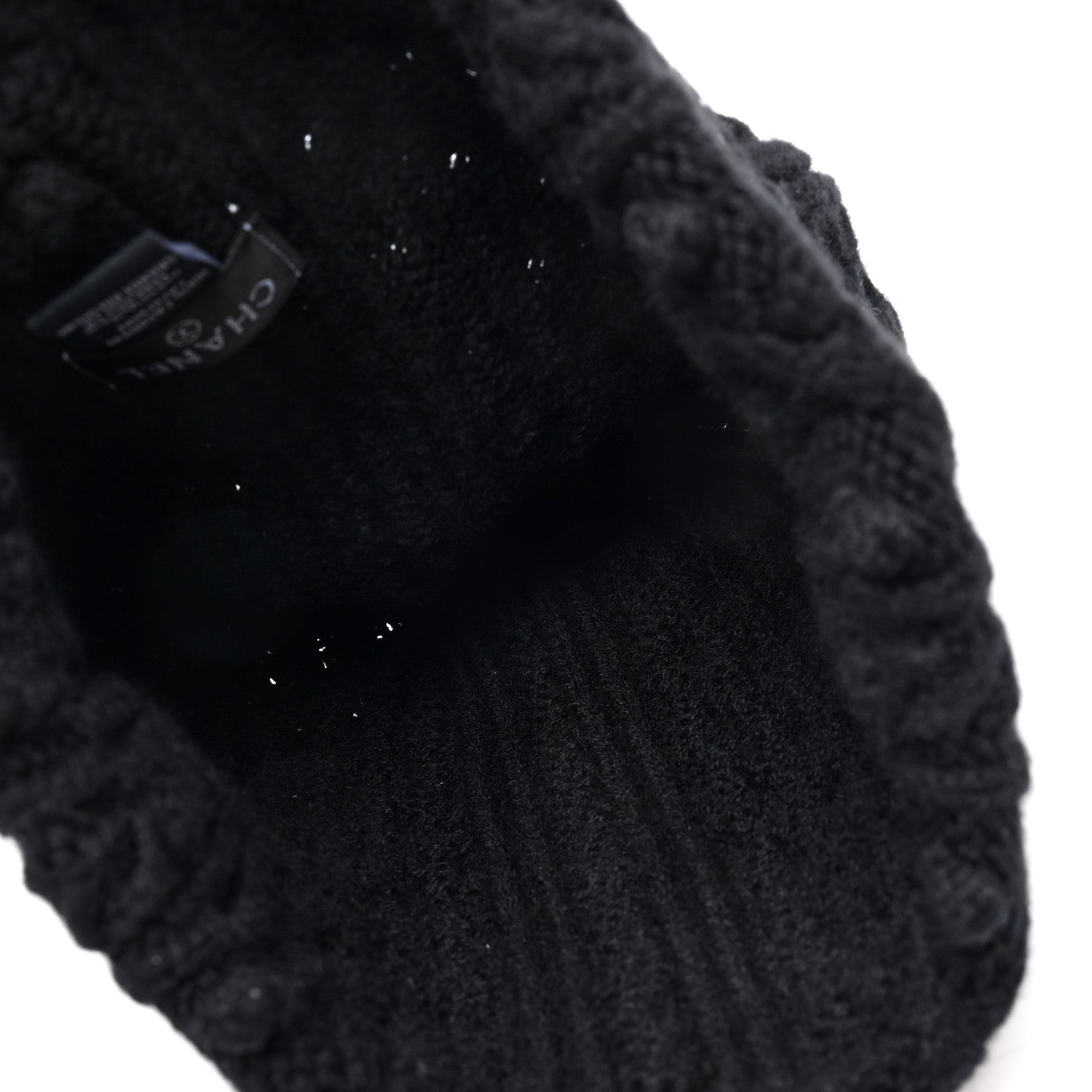 Chanel Cashmere CC Beanie Hat Black 3 of 4