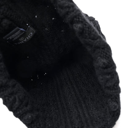 Chanel Cashmere CC Beanie Hat Black 3 of 4