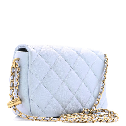 Chanel Iridescent Caviar Quilted Mini My Perfect Flap Light Blue 3 of 10