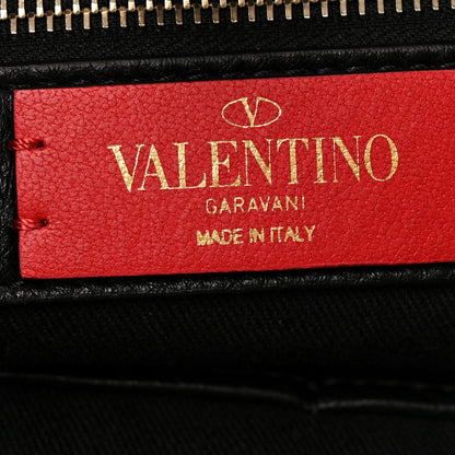 Valentino Garavani Grained Calfskin Large Rockstud Hobo Black 6 of 10