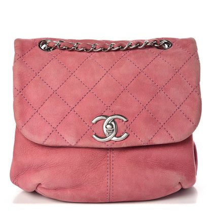 Chanel Suede Quilted Mini Trianon Messenger Flap Pink 1 of 9