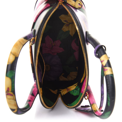 Balenciaga Smooth Calfskin Lush Floral Print S Ville Top Handle Bag Black Multicolor 7 of 10