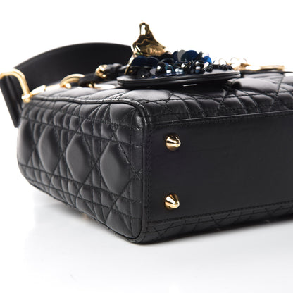 Christian Dior Lambskin Cannage Small Jeweled Lady Dior Black 5 of 10