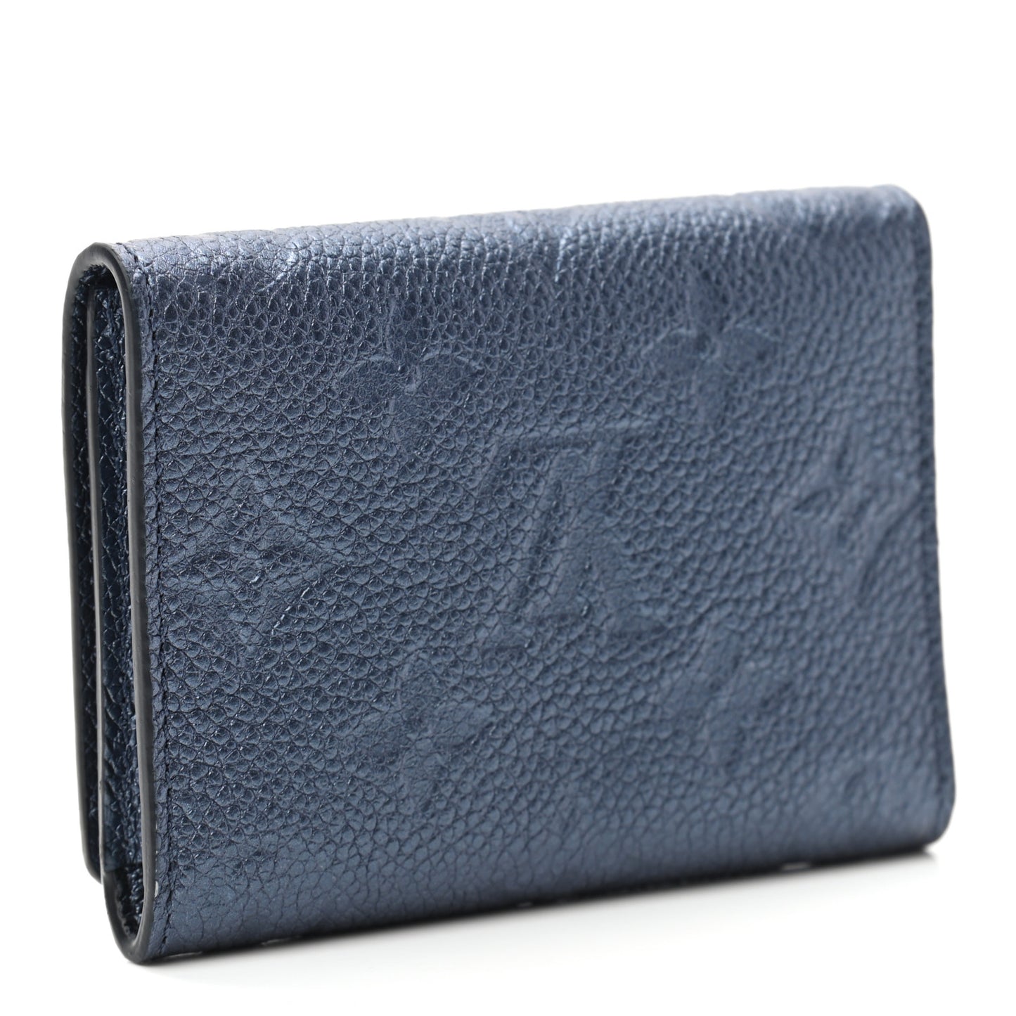 Metallic Monogram Business Card Holder Navy Nacre