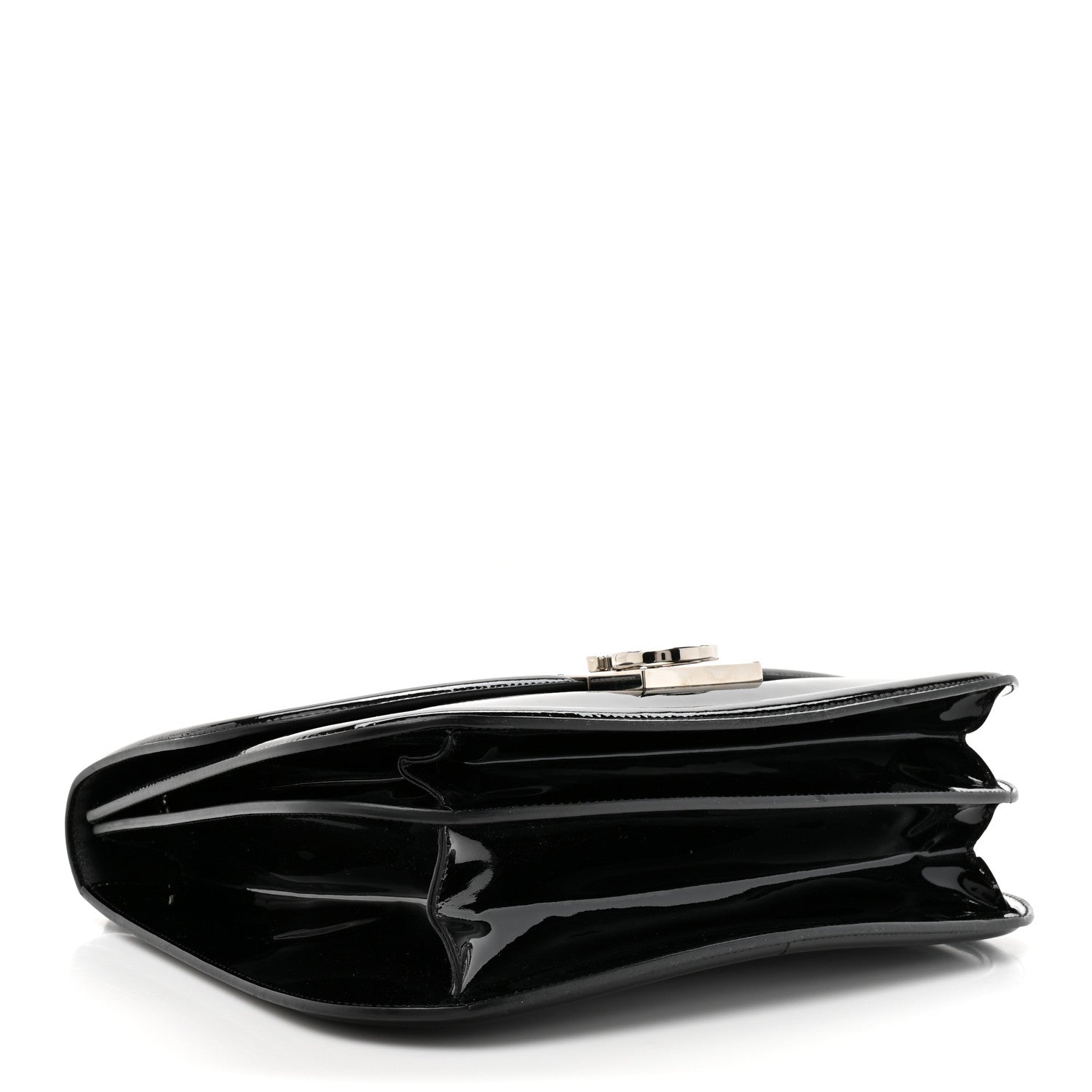 Salvatore Ferragamo Patent Jody Shoulder Bag Black 7 of 19