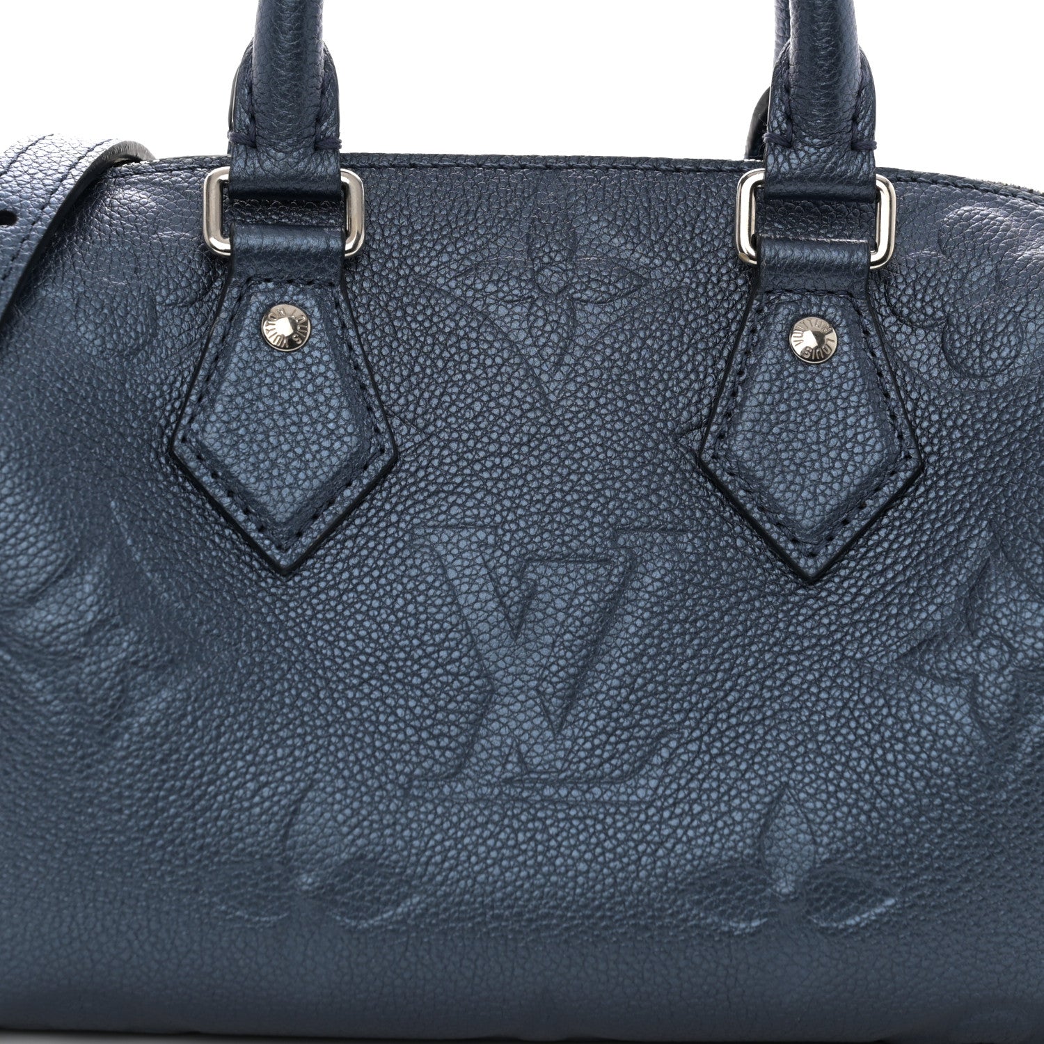 Louis Vuitton Metallic Empreinte Monogram Giant Speedy Bandouliere 20 Navy Nacre 7 of 10