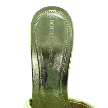 Bottega Veneta Metallic Nappa Reflection Matelasse Padded Mule Sandals 37.5 Pistachio 7 of 8
