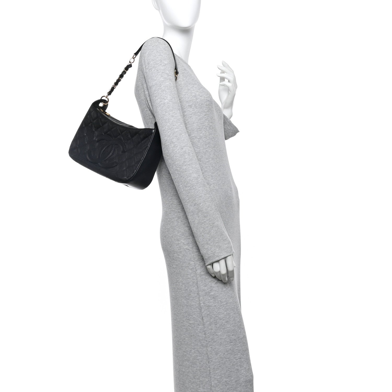 Chanel Caviar Quilted Timeless CC Shoulder Bag Black 2 of 13