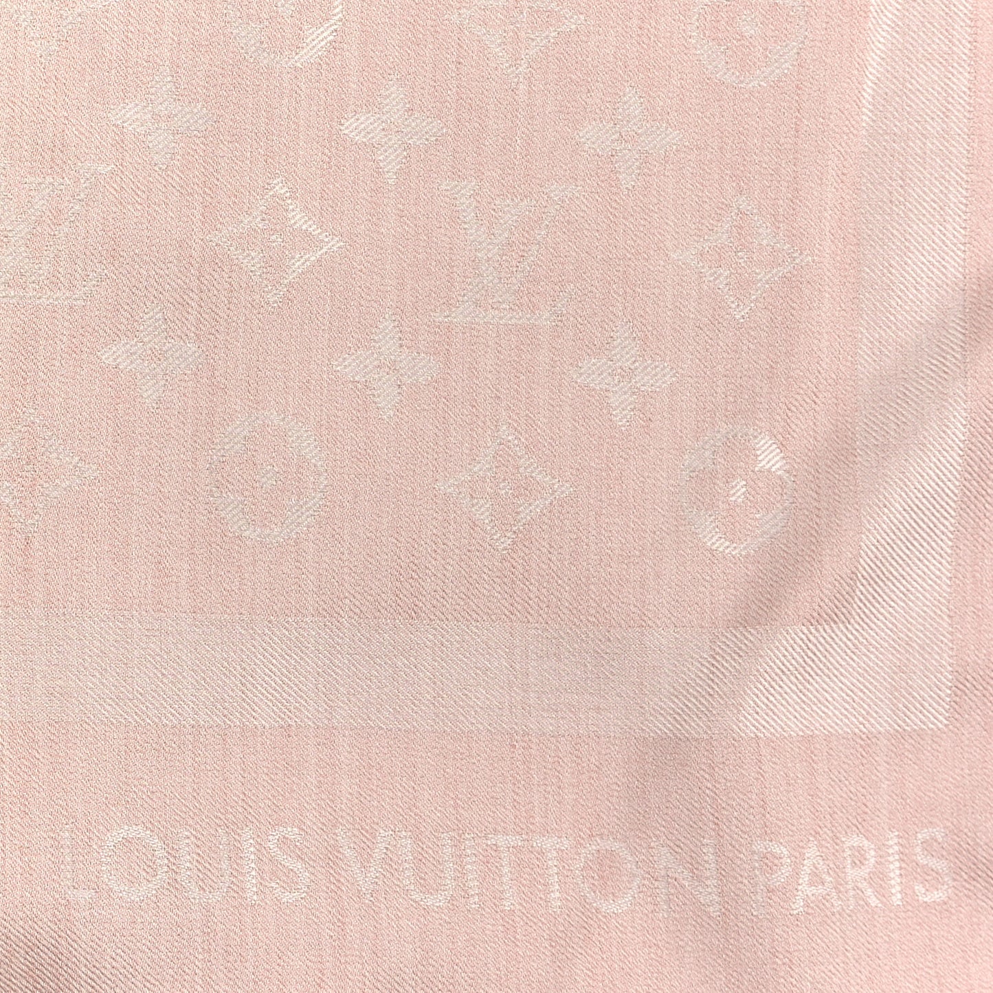 Silk Wool Monogram Denim Shawl Light Pink