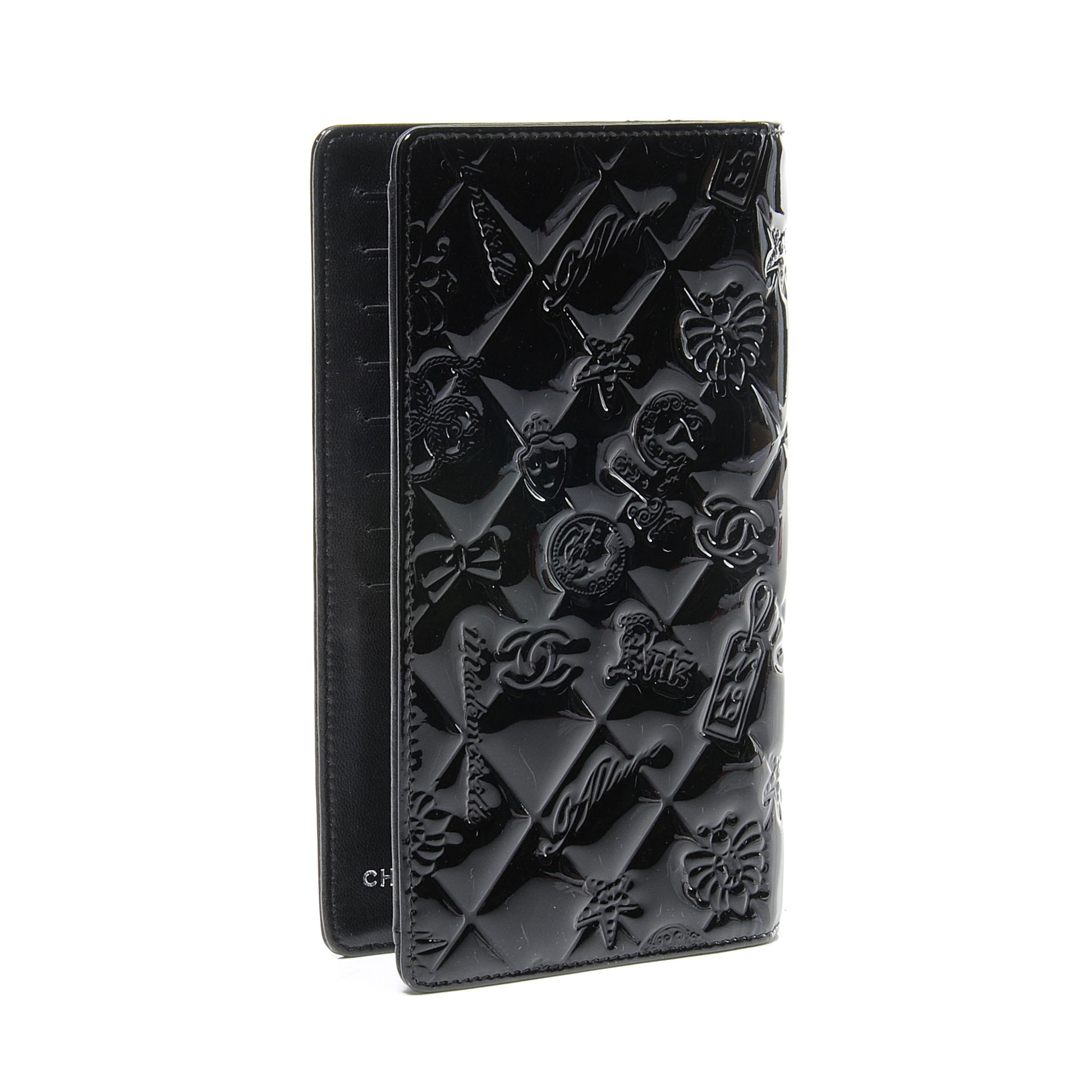 Chanel Patent Calfskin Lucky Symbols Yen Wallet Black 3 of 8