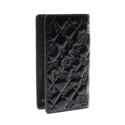 Chanel Patent Calfskin Lucky Symbols Yen Wallet Black 3 of 8