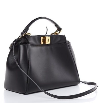 Fendi Nappa Mini Peekaboo Iconic Satchel Black 3 of 11
