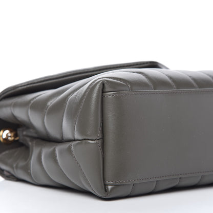Saint Laurent Calfskin Y Quilted Monogram Small Loulou Chain Satchel Pebble 6 of 11