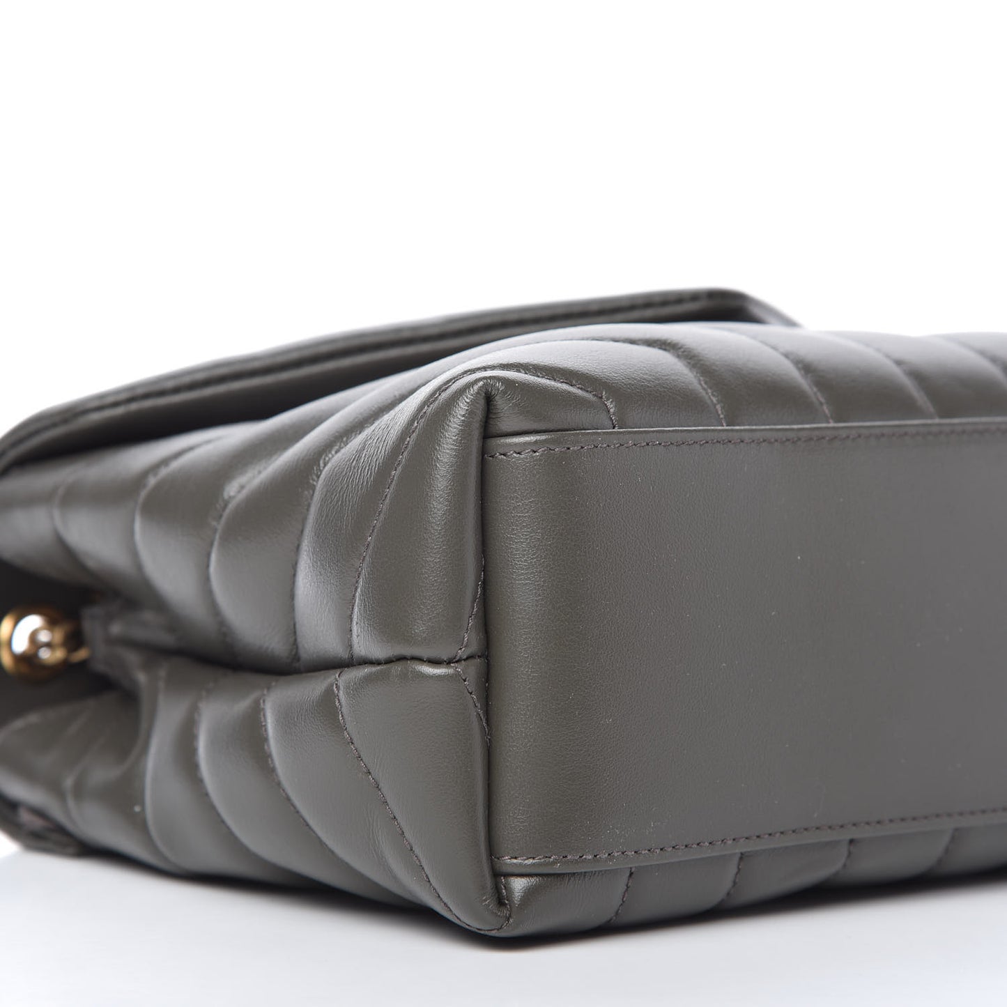 Calfskin Y Quilted Monogram Small Loulou Chain Satchel Pebble