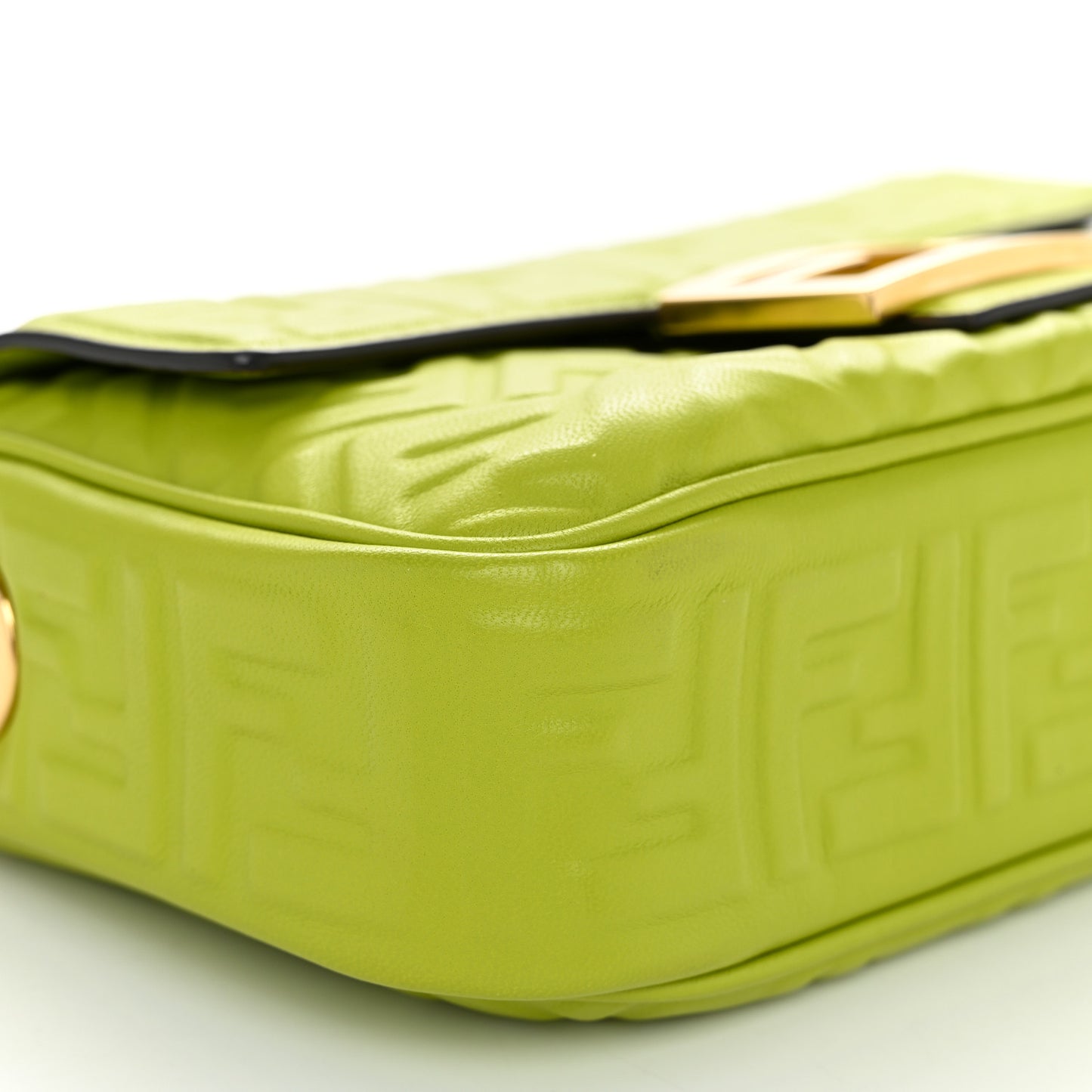 Nappa FF Embossed Small Midi Chain Baguette Wasabi