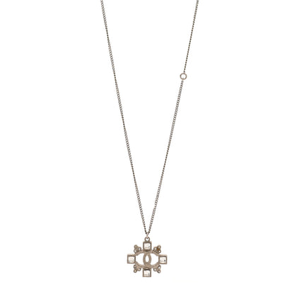 Chanel Crystal Strass Necklace Silver 1 of 5