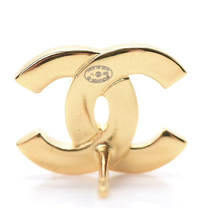 Chanel Metal CC Paris Button Stud Earrings Gold 4 of 5