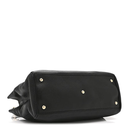 Gucci Pebbled Calfskin Medium Bamboo Shopper Tote Black 4 of 13