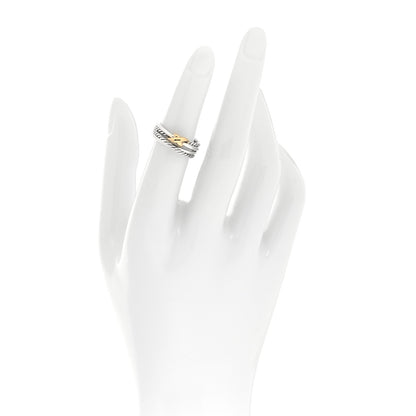David Yurman Sterling Silver 18K Yellow Gold 6mm X Crossover Ring 49 4.75 2 of 5