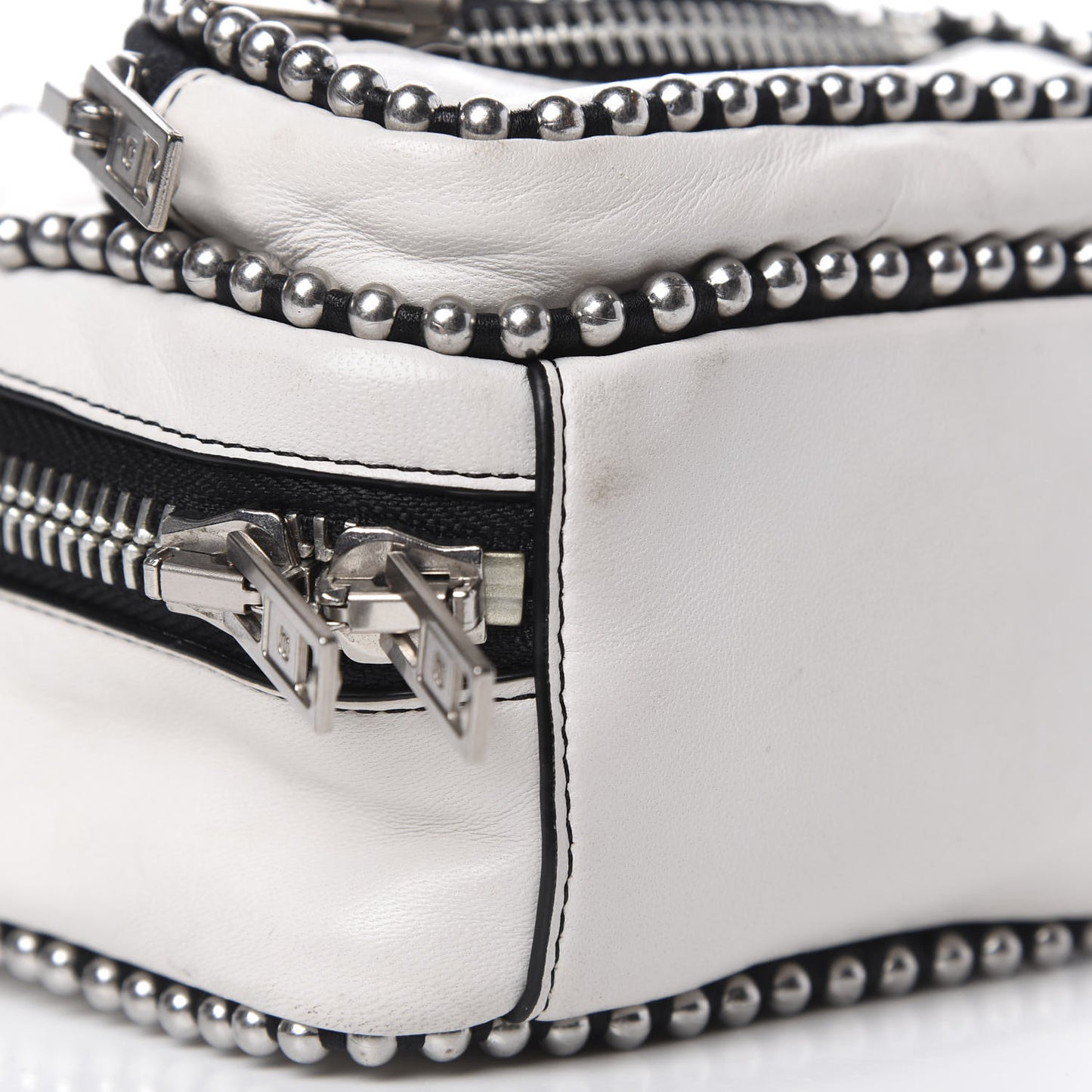 Lambskin Studded Mini Attica Backpack White