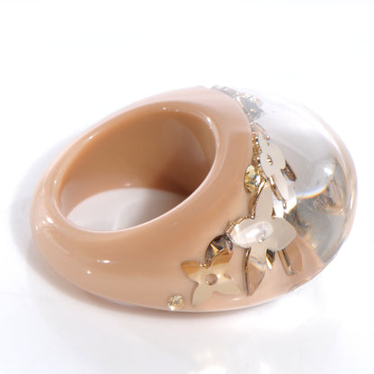 Louis Vuitton LOUIS VUITTON Swarovski Crystal Inclusion Ring 5.5 Beige 3 of 4