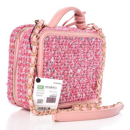 Chanel Tweed Quilted Medium CC Filigree Vanity Case Pink 3 of 10