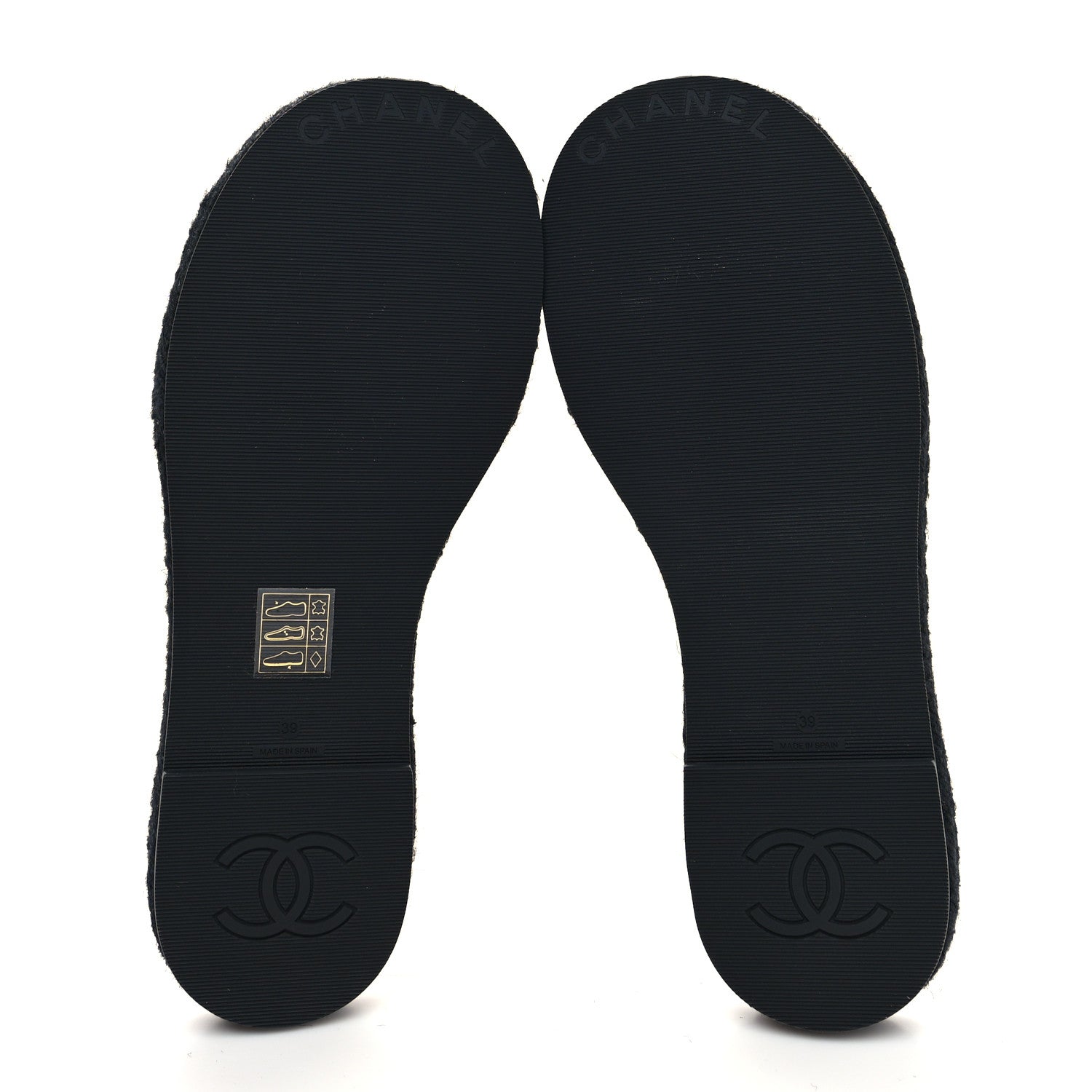 Chanel Lambskin Espadrille Mule Sandals 39 Black 5 of 9
