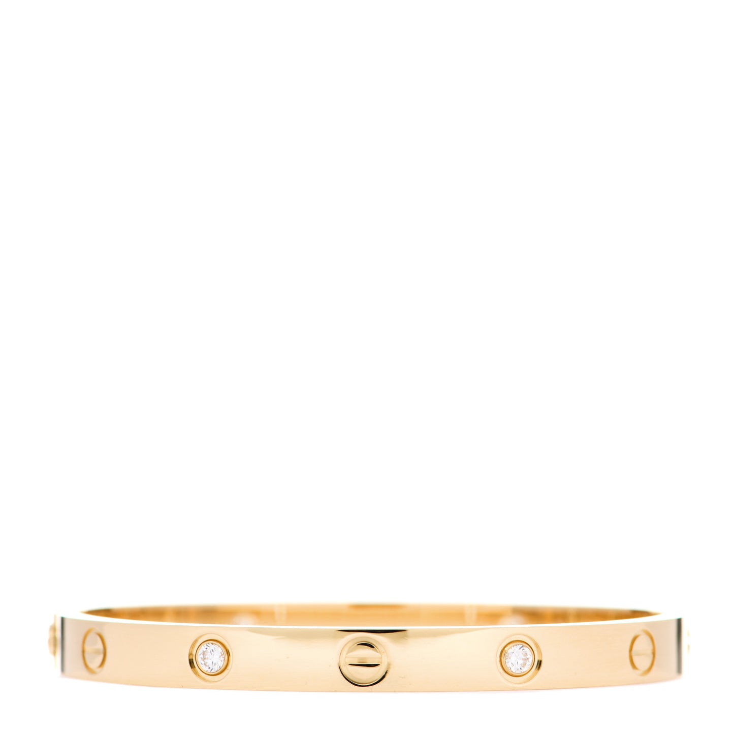 18K Yellow Gold 4 Diamond LOVE Bracelet 17