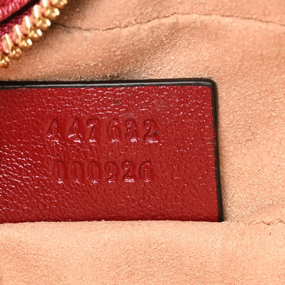 Gucci Monogram Azalea Calfskin Matelasse Diagonal Small GG Marmont Chain Shoulder Bag Beige Ebony New Cherry Red 7 of 11