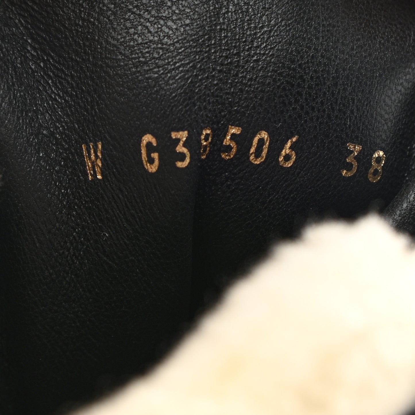 Lambskin Shearling Suede CC High Lace Up Boots 38 Black