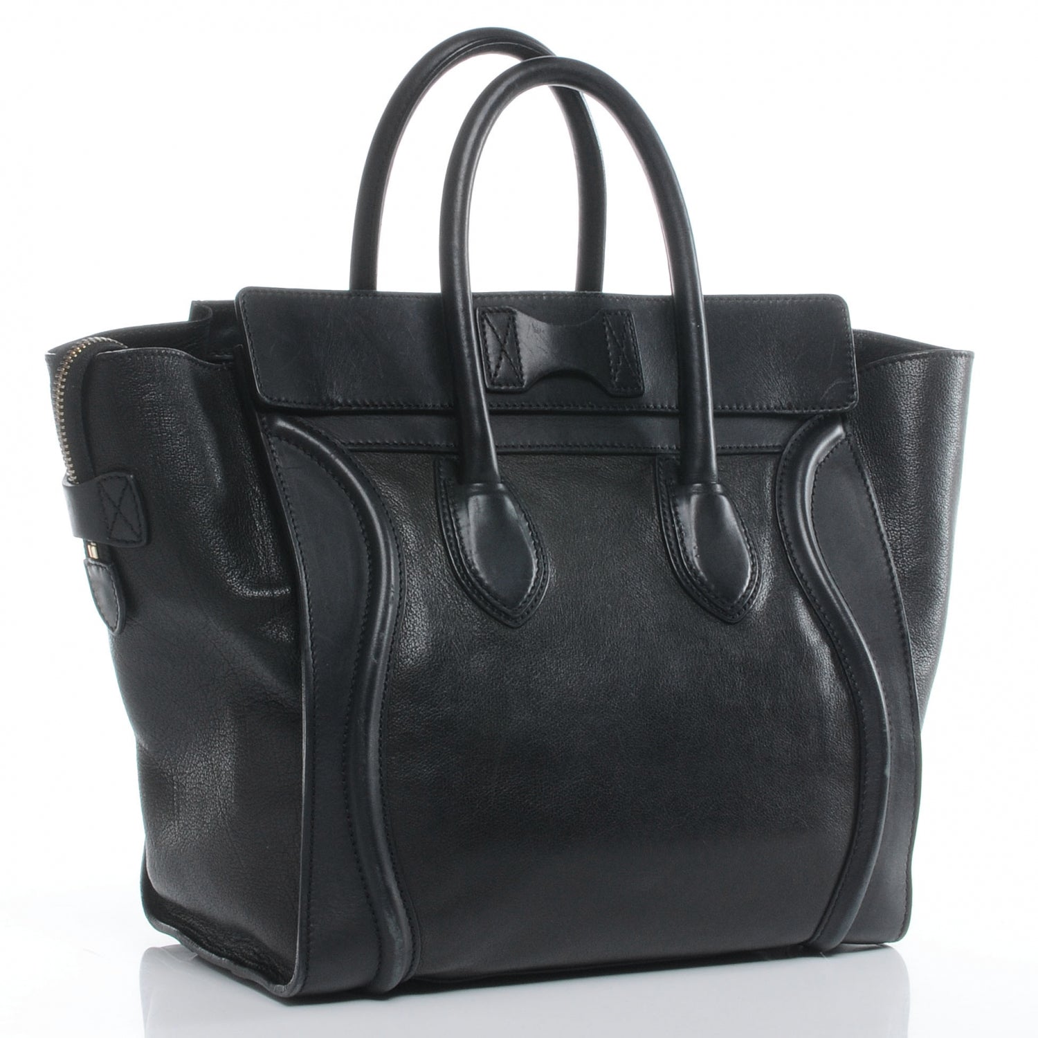 Celine Smooth Calfskin and Lambskin Mini Luggage Black 2 of 12