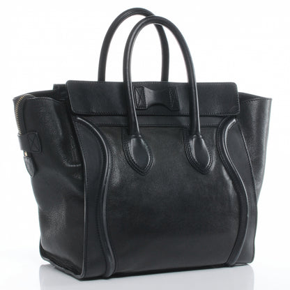 Celine Smooth Calfskin and Lambskin Mini Luggage Black 2 of 12