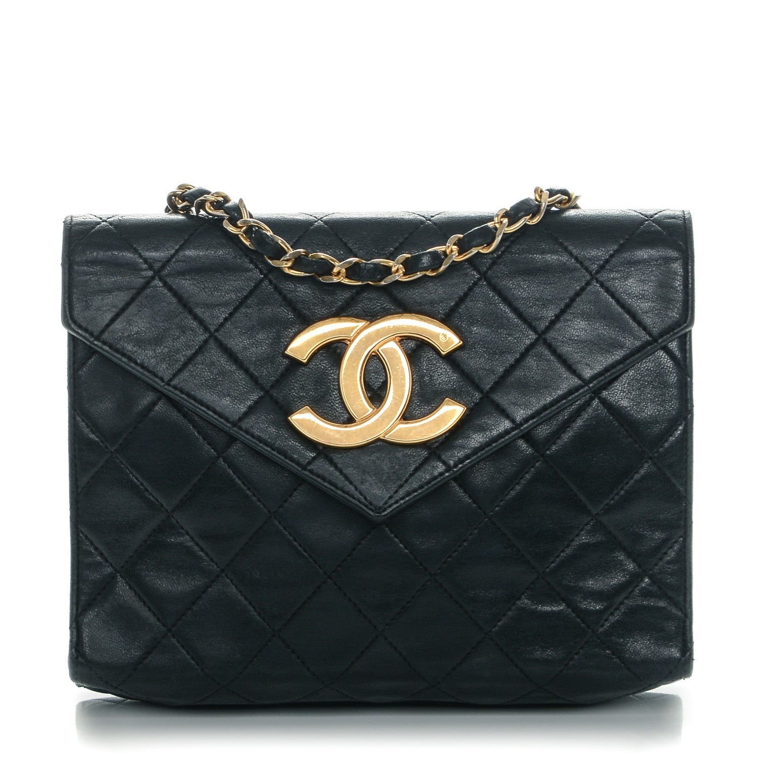 Chanel Lambskin Quilted Small Single Flap Navy 1 of 10