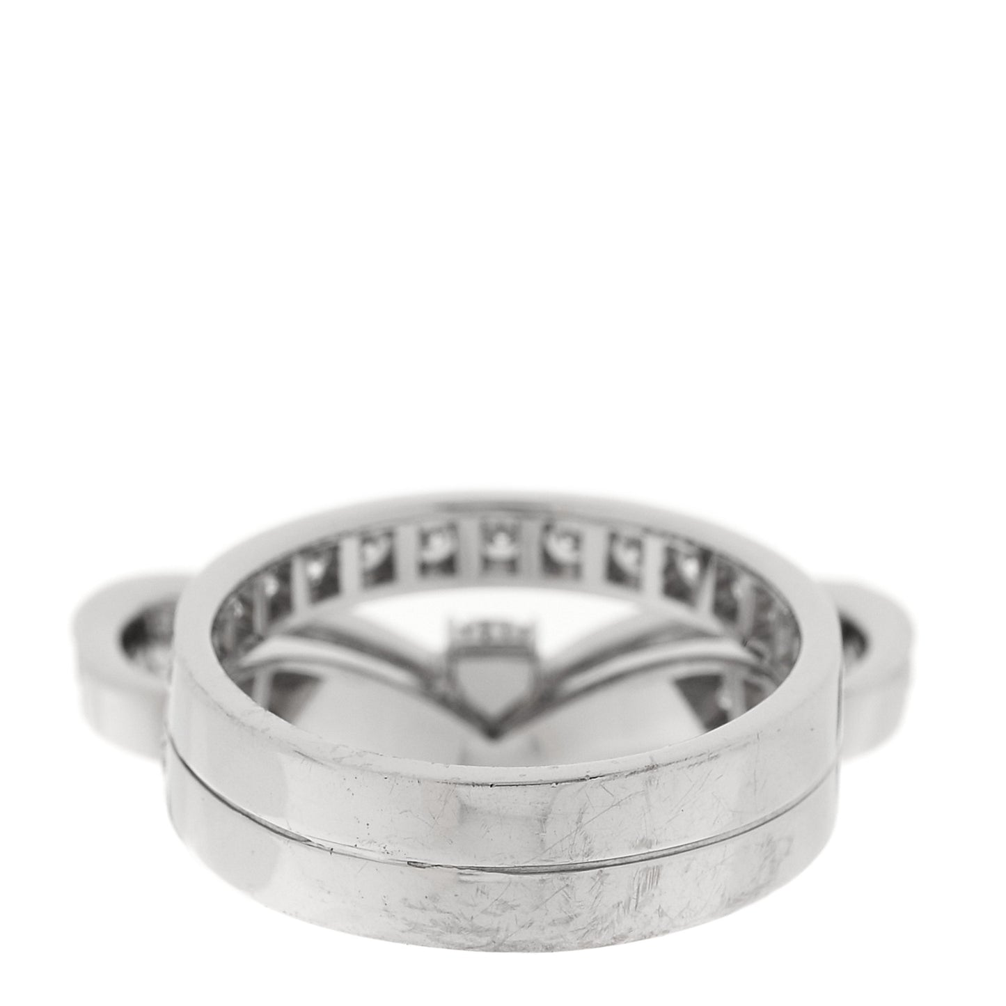 18K White Gold Diamond Ruban Suspended Solitaire Ring 49 5