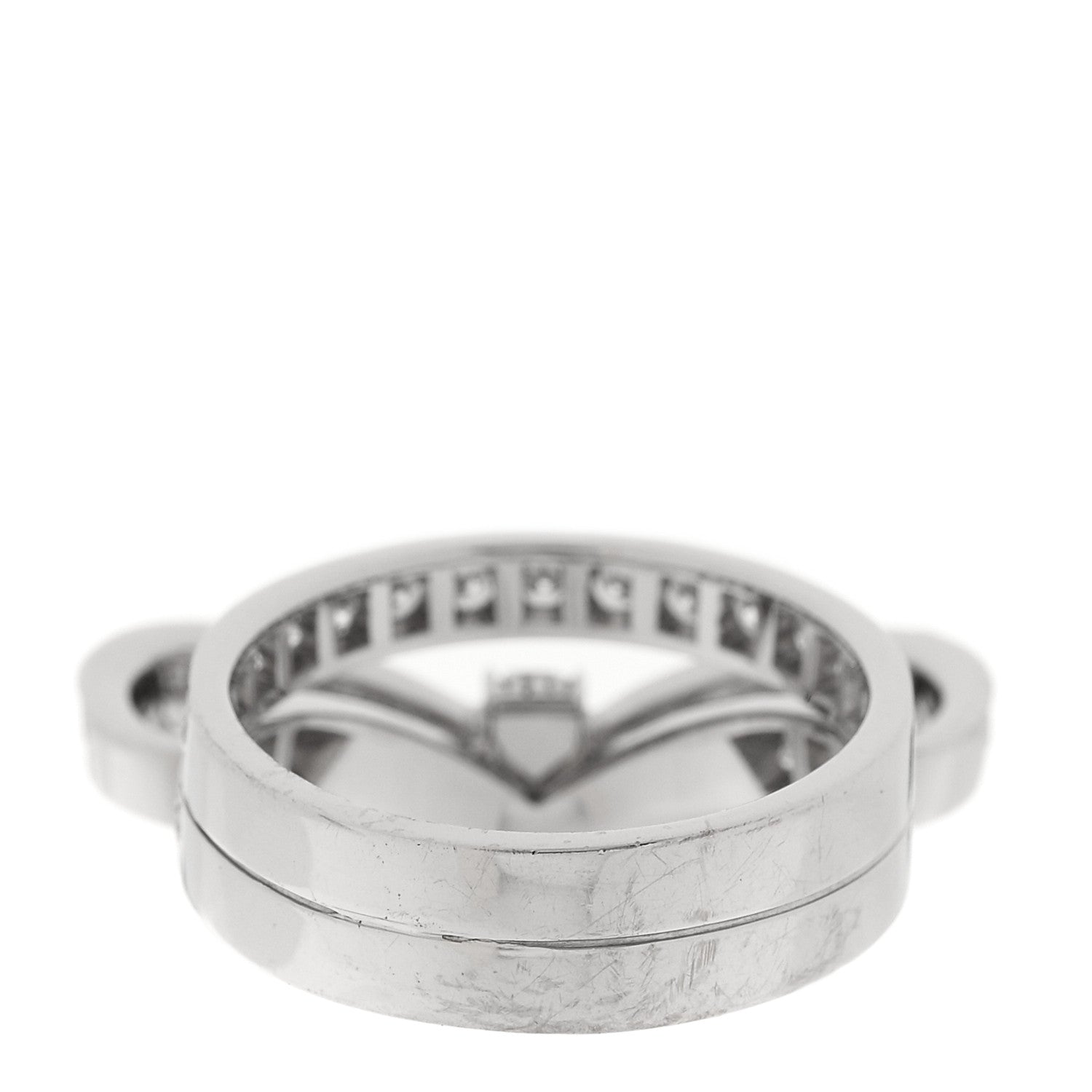 Chanel 18K White Gold Diamond Ruban Suspended Solitaire Ring 49 5 3 of 5