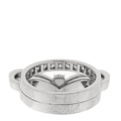 Chanel 18K White Gold Diamond Ruban Suspended Solitaire Ring 49 5 3 of 5