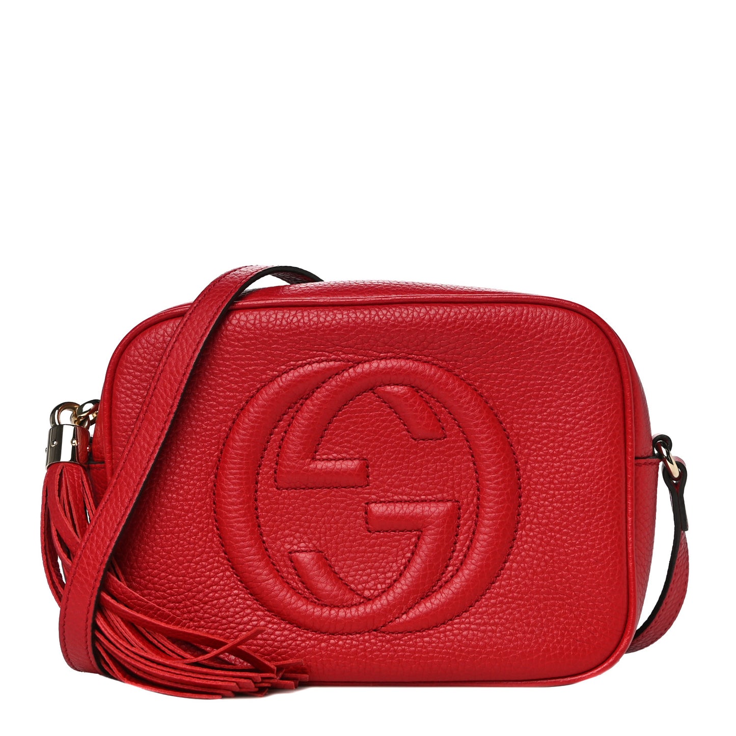 Pebbled Calfskin Small Soho Disco Bag Tabasco Red