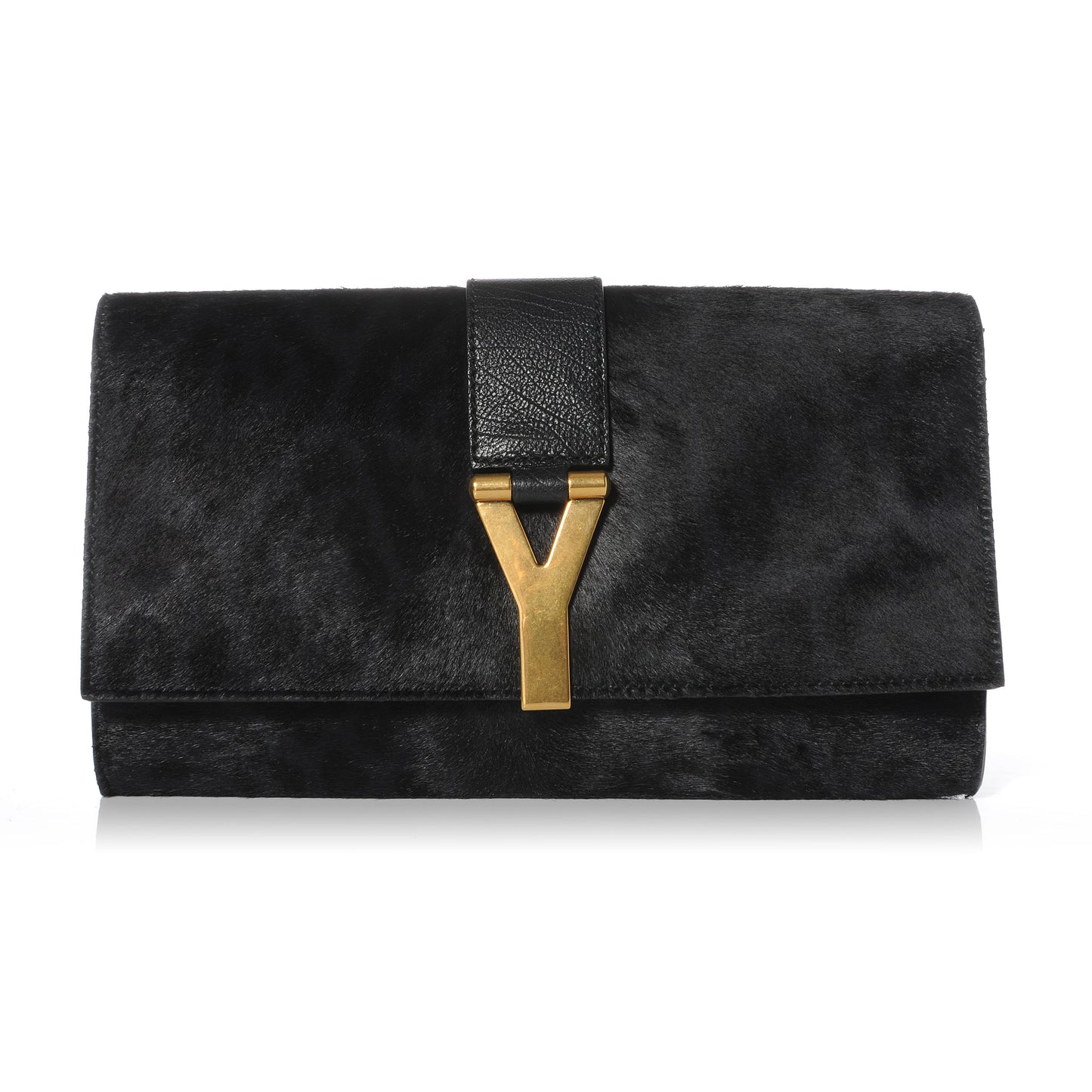 Calf Hair and Leather ChYc Clutch Black