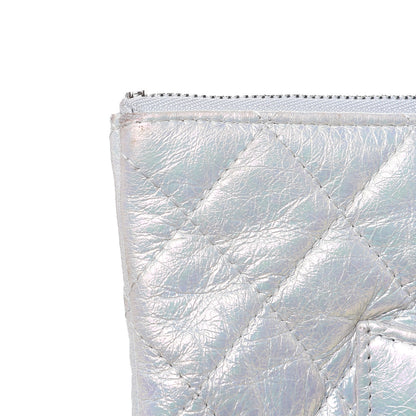 Chanel Iridescent Crumpled Calfskin CC Ripples Medium Cosmetic Case White 8 of 16