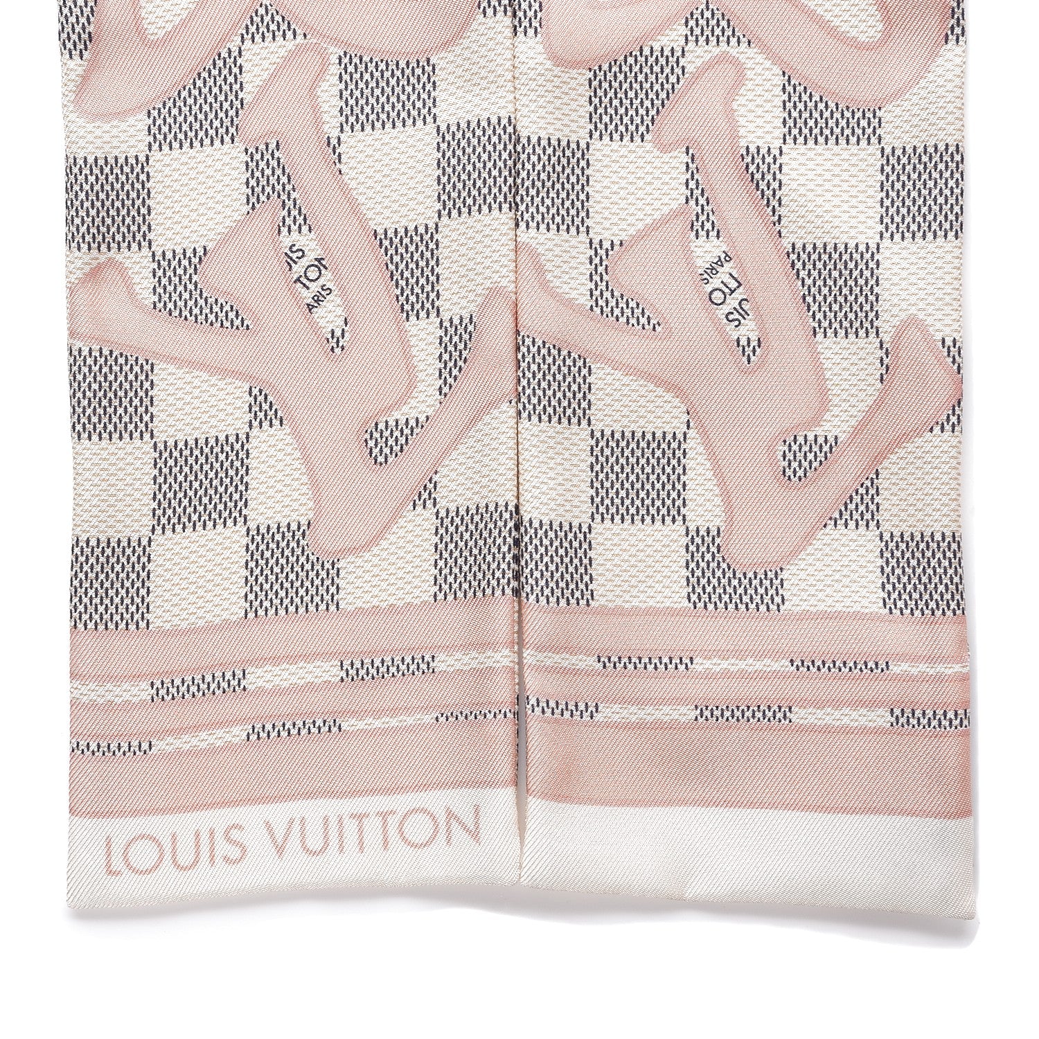 Louis Vuitton Silk Damier Azur Tahitienne Bandeau Rose Ballerine 3 of 5