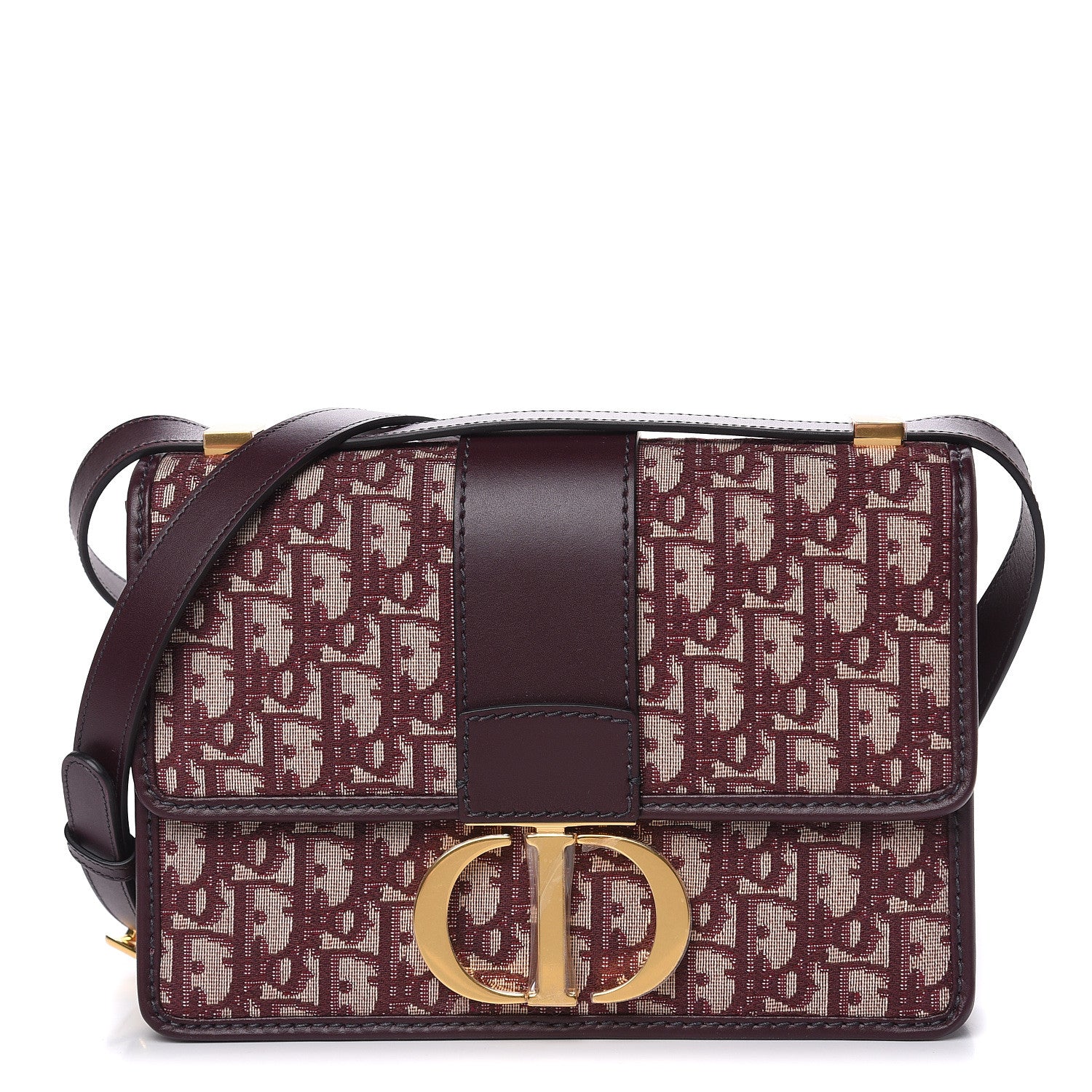 Christian Dior Oblique 30 Montaigne Flap Bag Burgundy 1 of 9