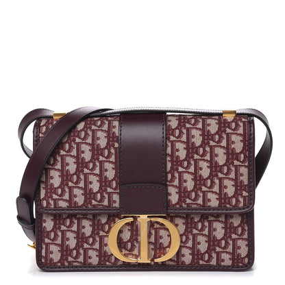 Christian Dior Oblique 30 Montaigne Flap Bag Burgundy 1 of 9