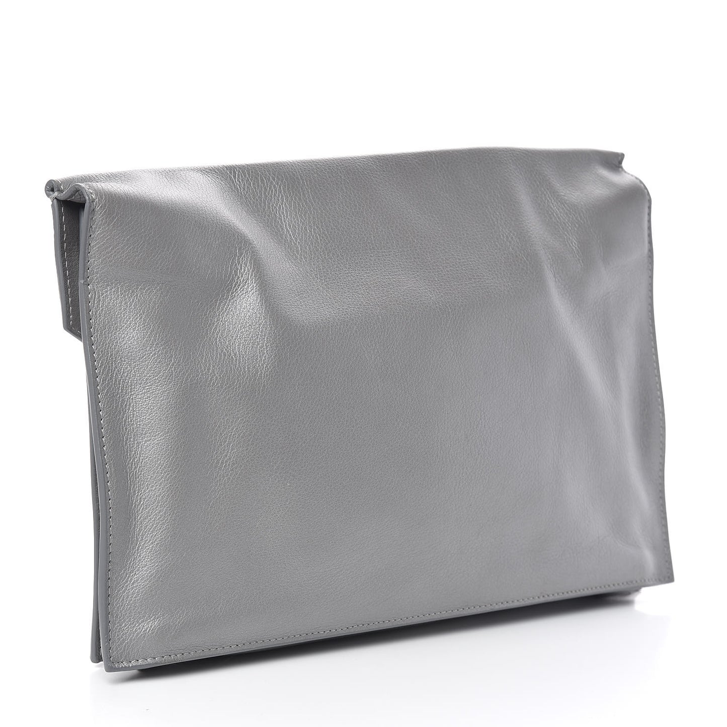 Veau Papier Sight Clutch Gris Metal