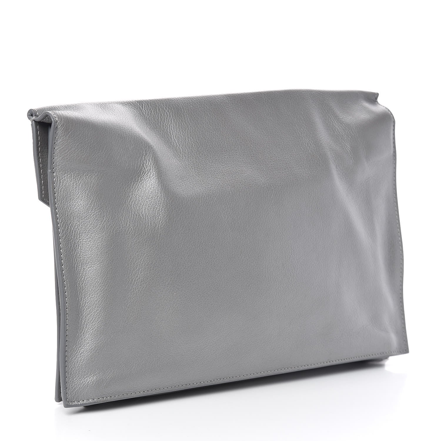 Balenciaga Veau Papier Sight Clutch Gris Metal 3 of 10