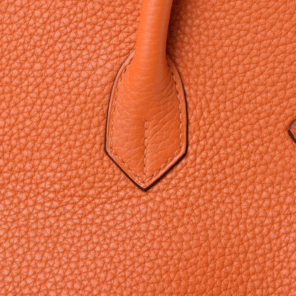 Hermes Taurillon Clemence Birkin 35 Orange 25 of 29