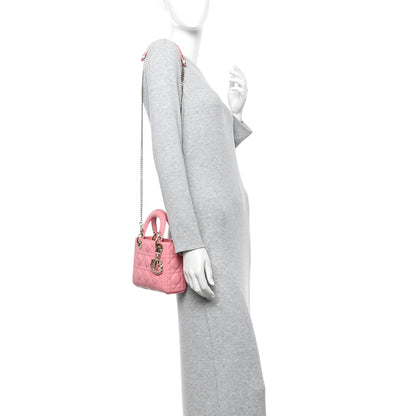 Christian Dior Lambskin Cannage Mini Lady Dior Light Pink 2 of 12