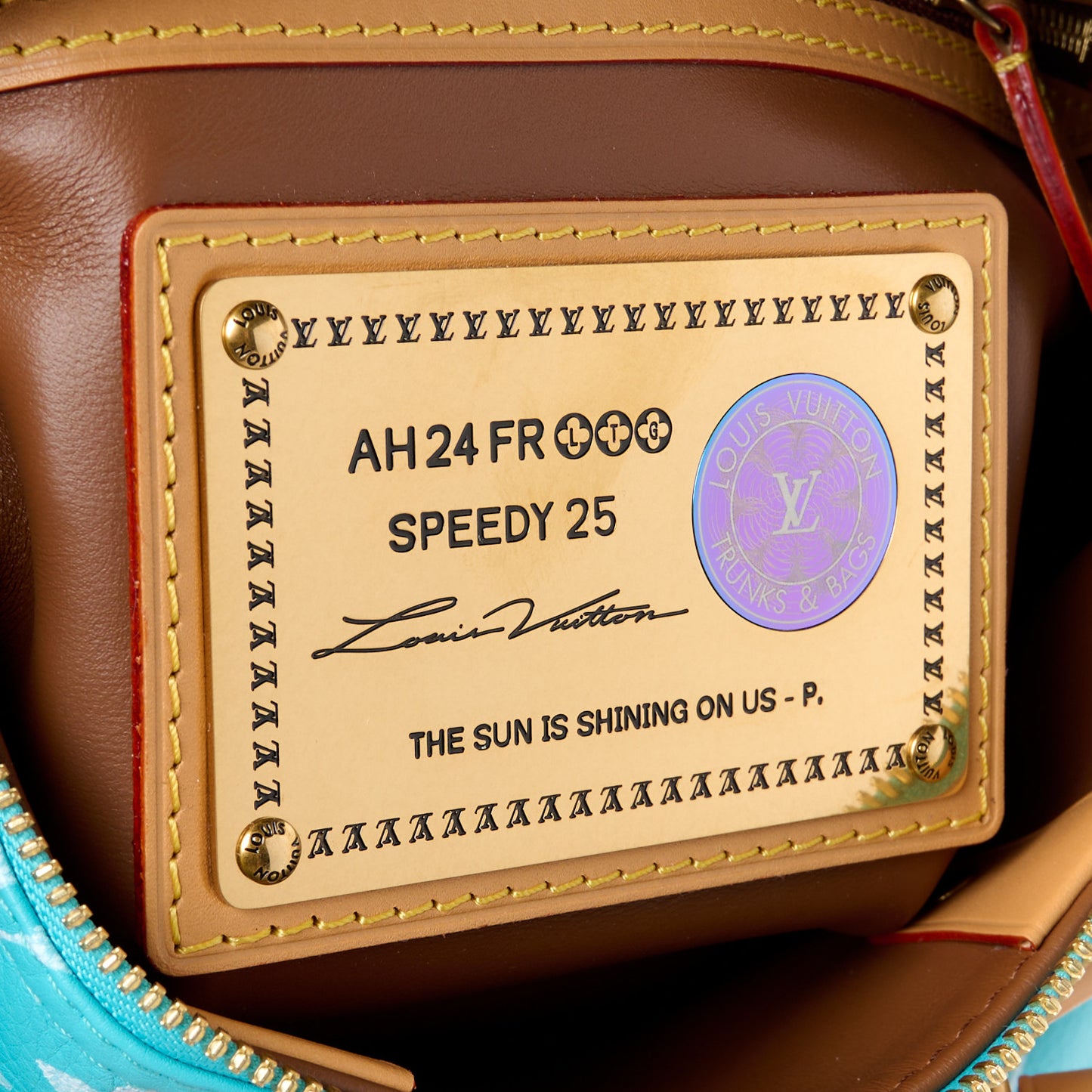 Calfskin Monogram Speedy P9 Bandouliere 25 Turquoise
