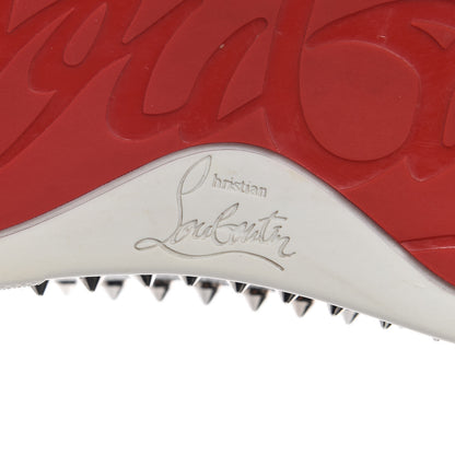 Christian Louboutin Calfskin Glitter Spikes Womens Pik Boat Sneakers 38.5 Silver 7 of 9