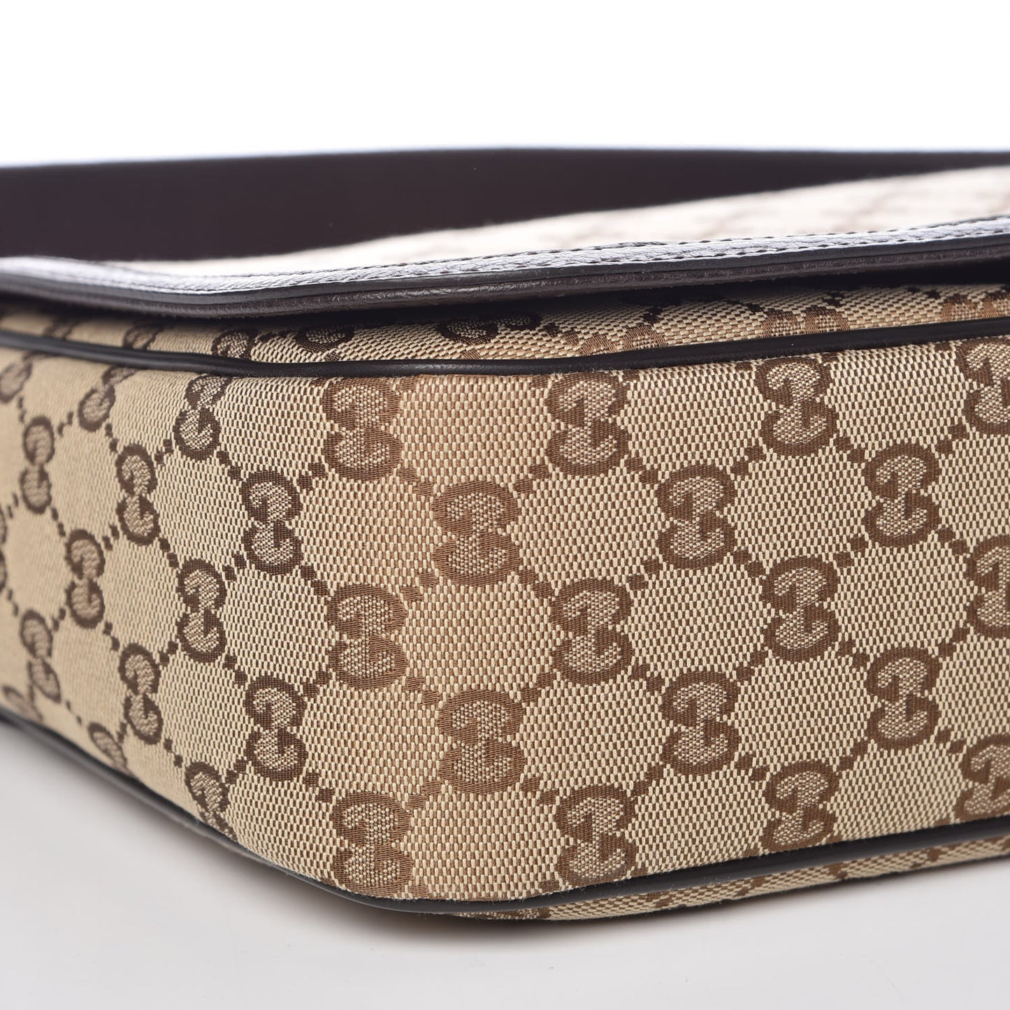 Monogram Flap Messenger Bag Beige Dark Brown
